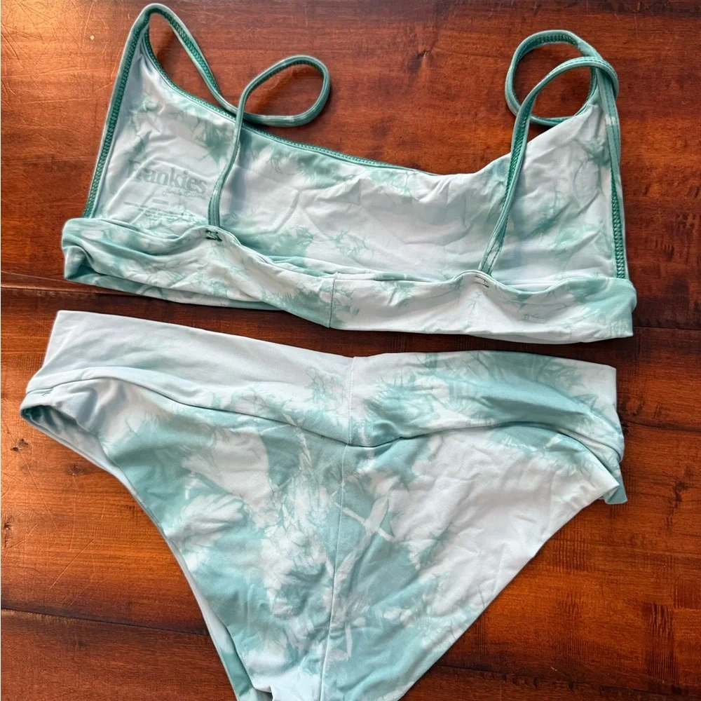 Frankie’s Bikinis Teal Tie-Dye Bikini Set - Picture 3 of 4